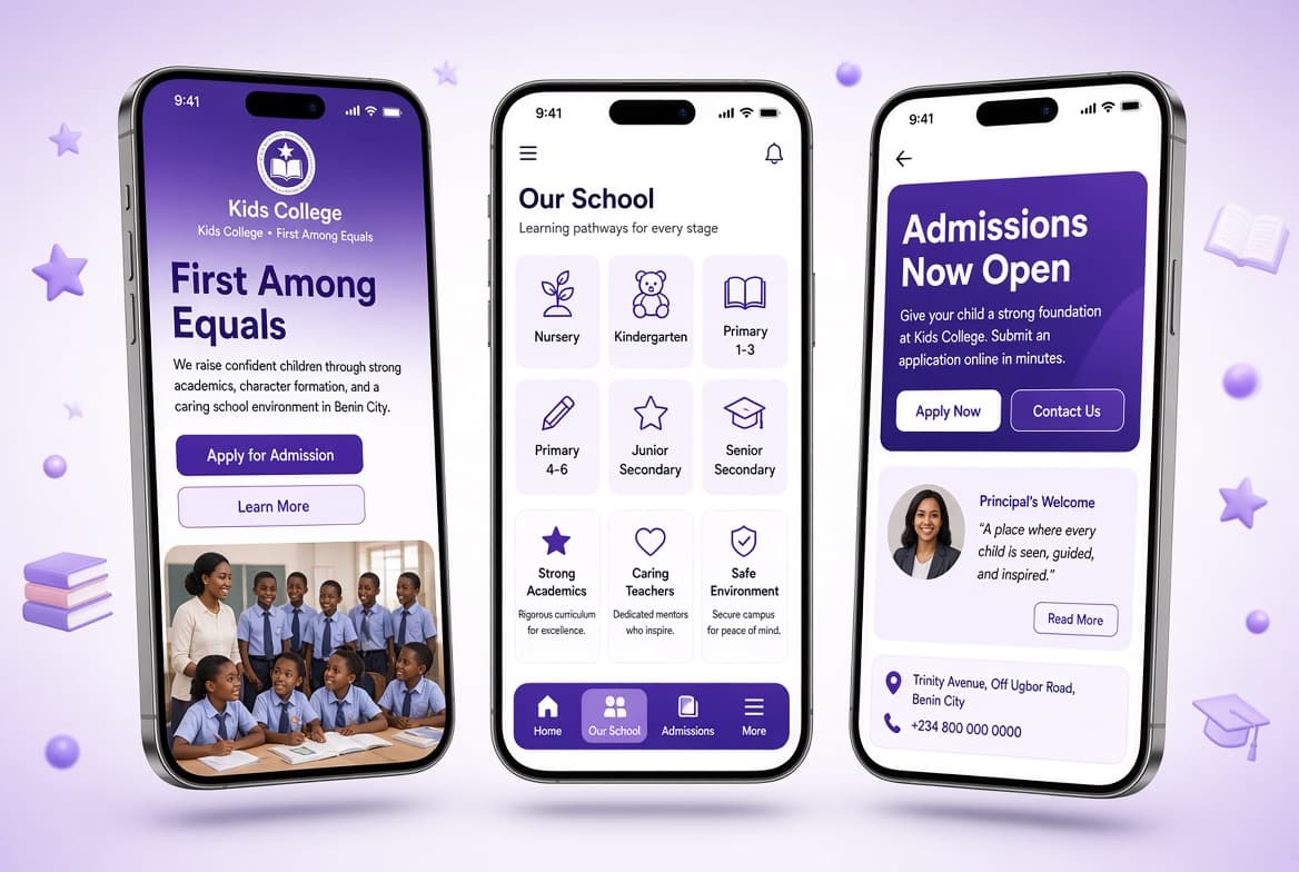 School management platform dashboard